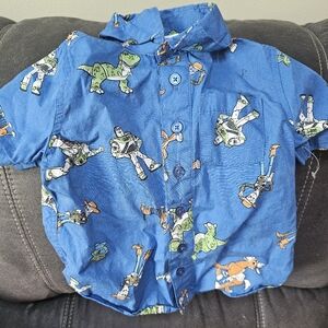 Blue Toy Story Button-Up Shirt